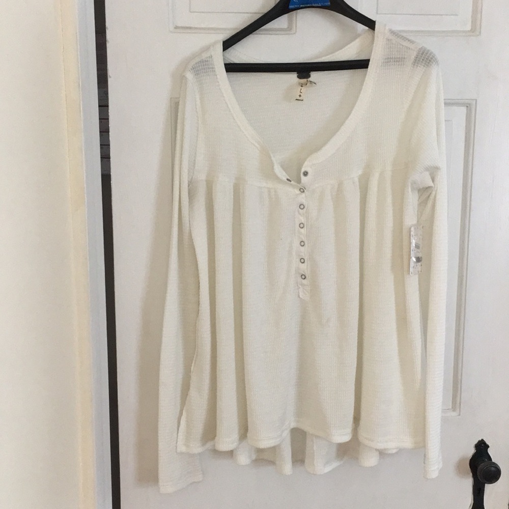Free People Kai Waffle knit top
